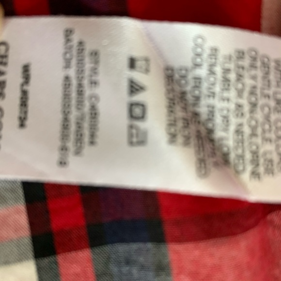 Size 5 Chaps long sleeve button up. Like new. Red plaid - Picture 6 of 6